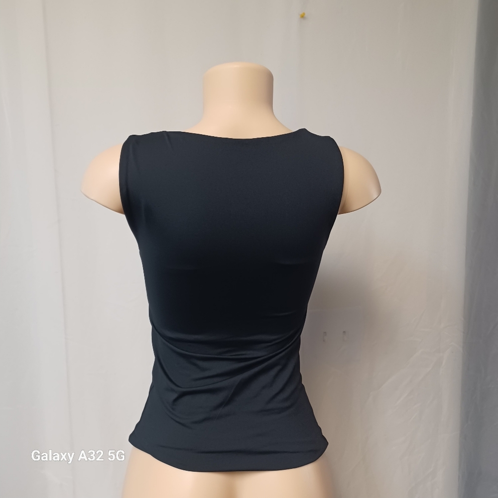 Zara Blouse Stratch Size S Black Fitted Sleeveless Tank Top - Picture 5 of 12